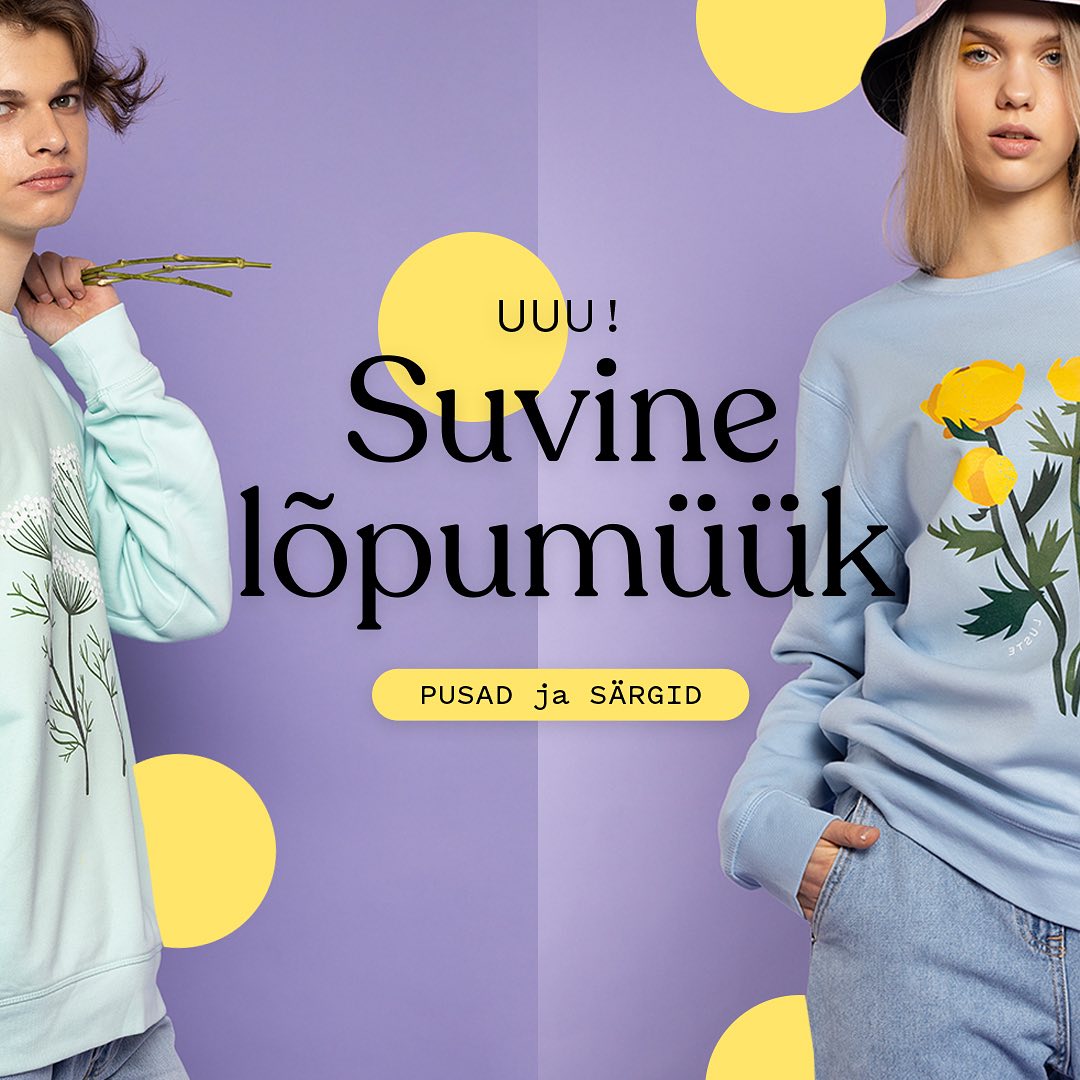 Pane suvele väärikas punkt! 🟡
Aeg anda garderoobile värskendus, sest pakume allahindlust meie kōige populaarsematele toodetele! Pilkupüüdvad pusad ja särgid kuni 30% soodsamalt.
NB! Samade kujunduste pusasid ja särke sel aastal lisandumas ei ole, kiirematele parem valik.🐰
#lustepusa #särkrabarber #eestidisain