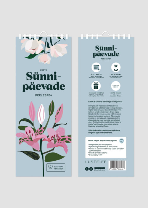 sünnipäevade meelespea sinine