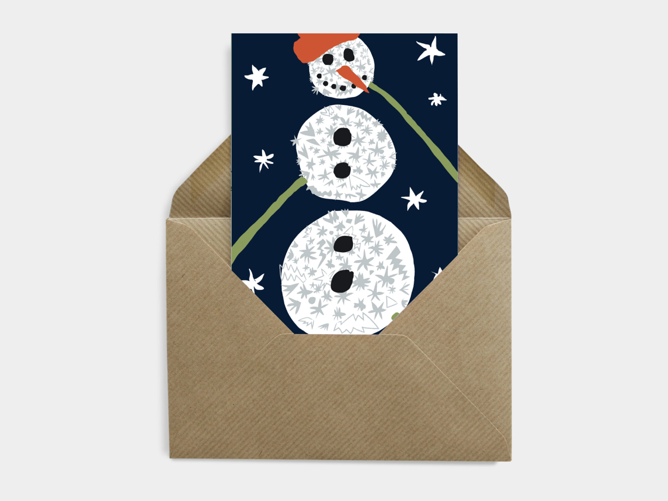 jõulupostkaart lumememm